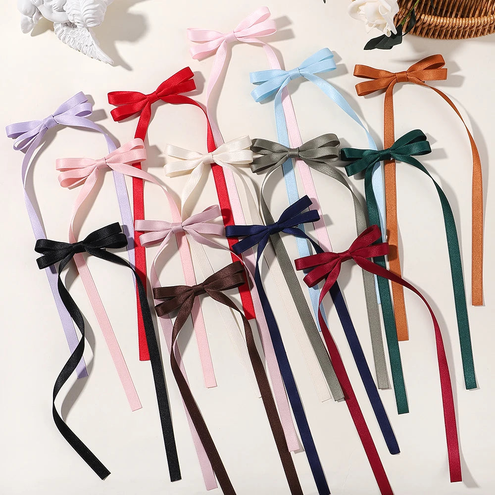 Cute Ribbon Bow Headband Long Tassel Hair Clip