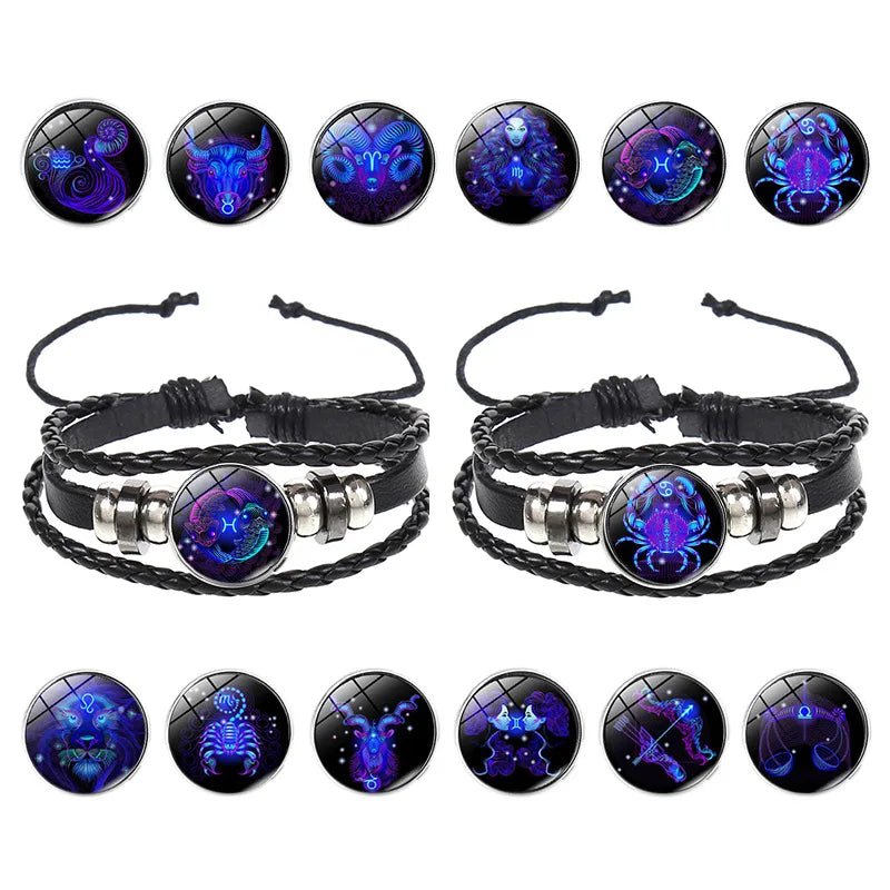 12-Constellation Zodiac Charm Bracelet