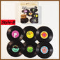 Retro Vinyl Record Anti-Slip Coffee Coaster Set
