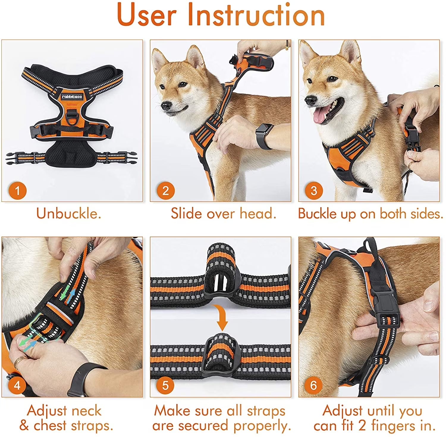 No-Pull Adjustable Dog Harness Pet Vest