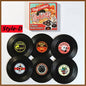 Retro Vinyl Record Anti-Slip Coffee Coaster Set