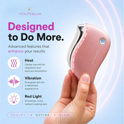 Heated Gua Sha Facial Massager – Electric Face Sculpting Tool