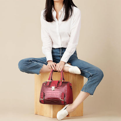 Vegan Leather Barrel Handbag – Top-Handle Satchel Work Tote
