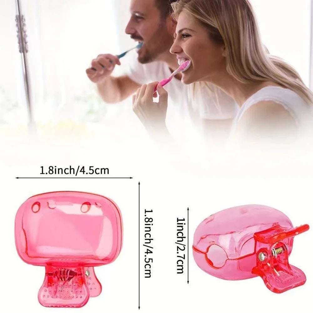 Portable Toothbrush Head Cover Clip Dustproof Set