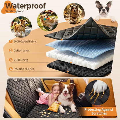 Waterproof Rear Seat Cover for Dogs – Scratch-Proof Car Protector