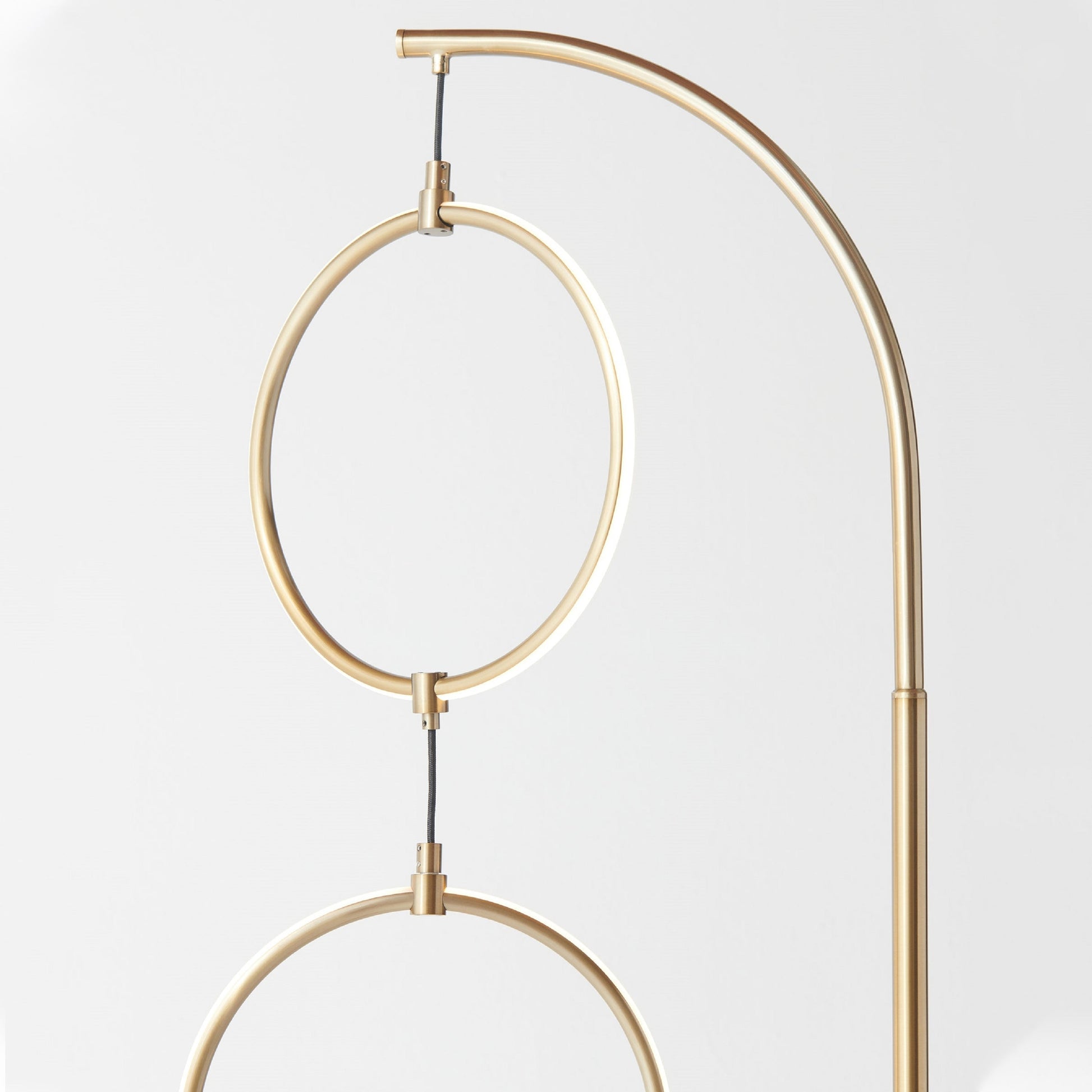Nova 74 In. Industrial 3 Ring Light LED Super Bright Floor Lamp with 3-Way Dimmer