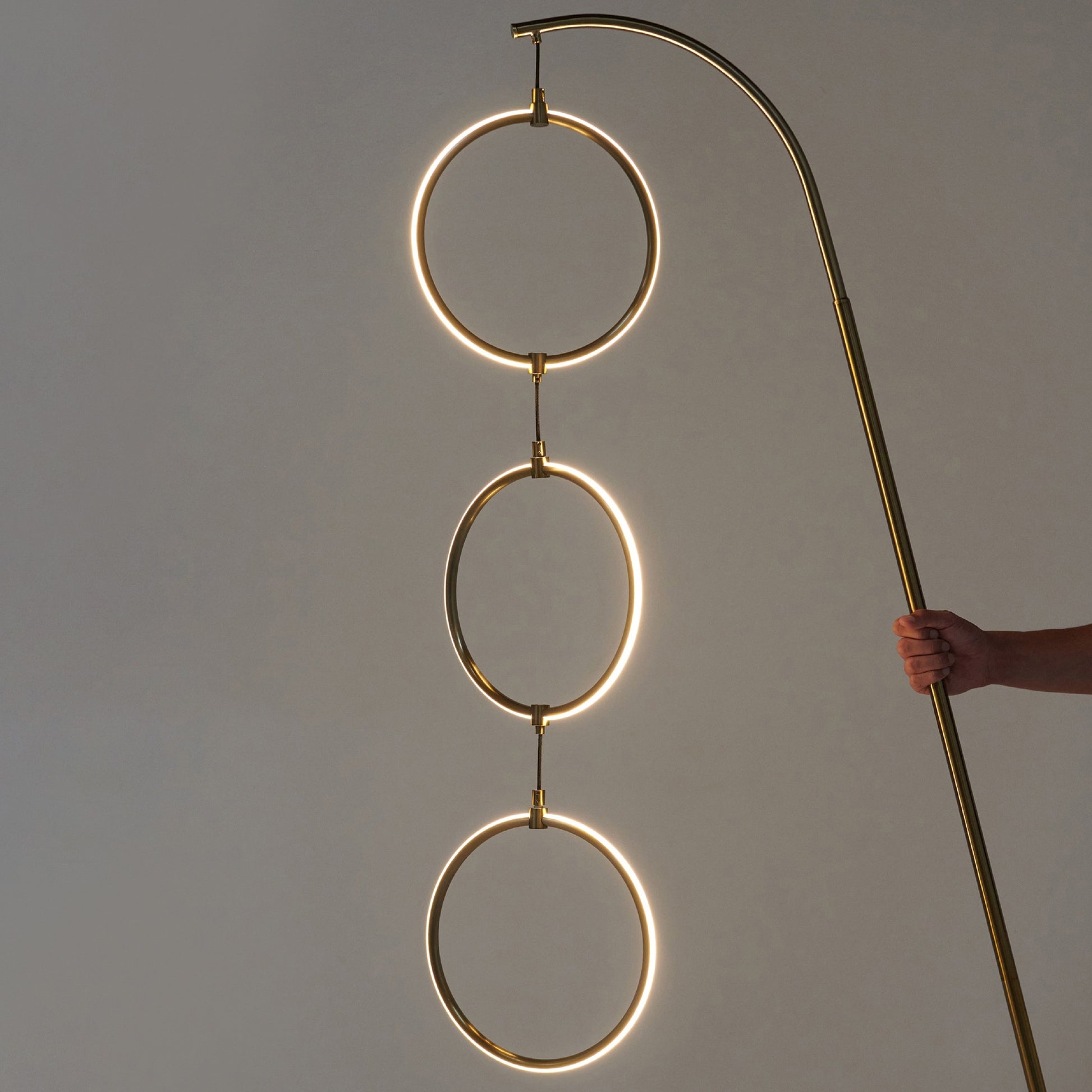 Nova 74 In. Industrial 3 Ring Light LED Super Bright Floor Lamp with 3-Way Dimmer