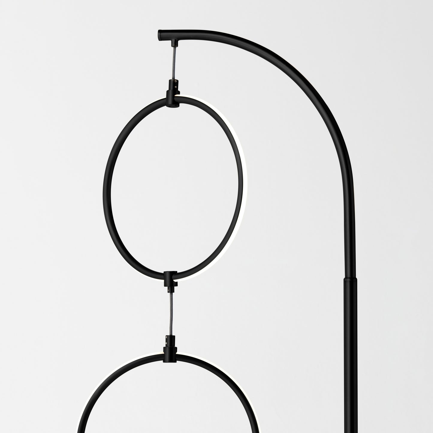 Nova 74 In. Industrial 3 Ring Light LED Super Bright Floor Lamp with 3-Way Dimmer