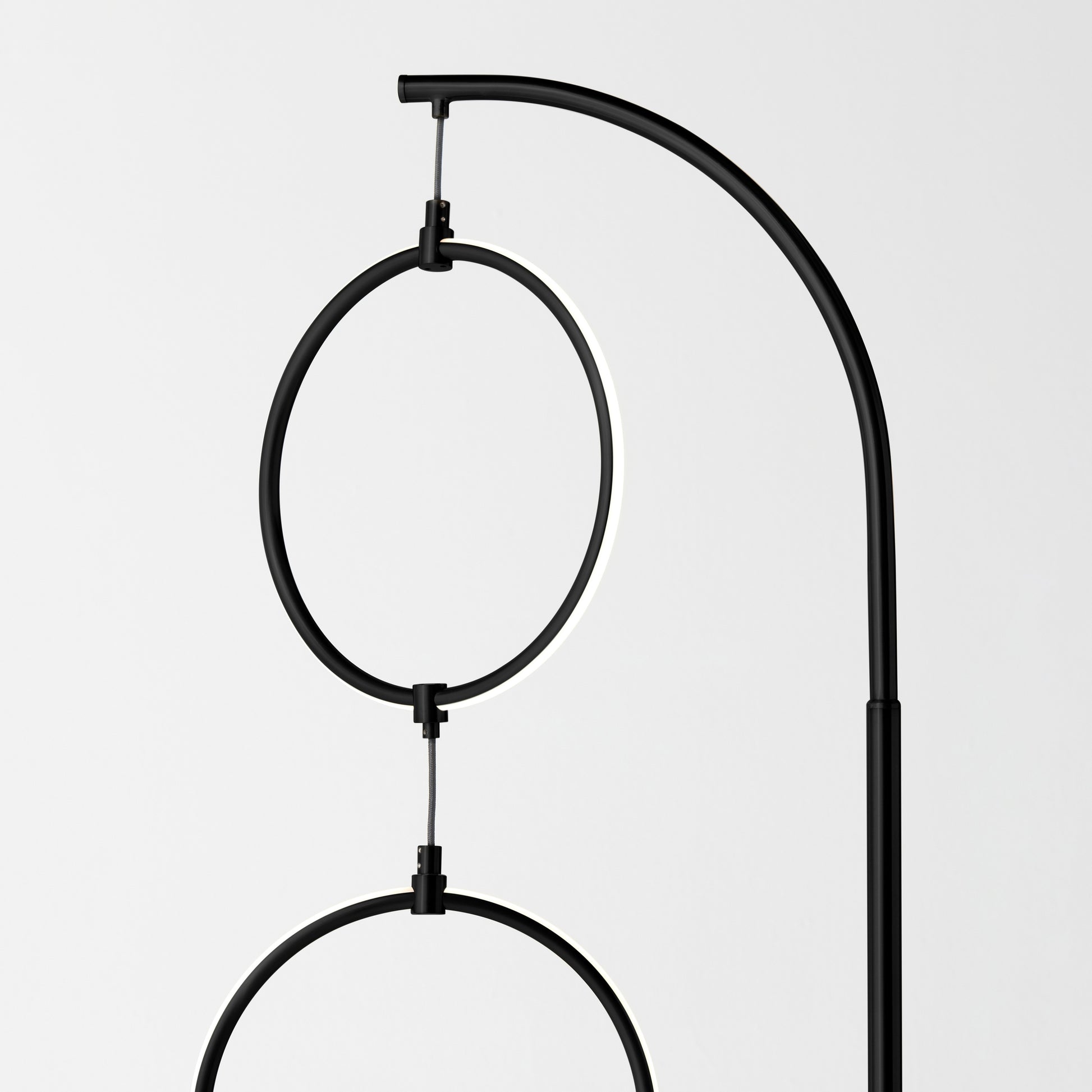 Nova 74 In. Industrial 3 Ring Light LED Super Bright Floor Lamp with 3-Way Dimmer