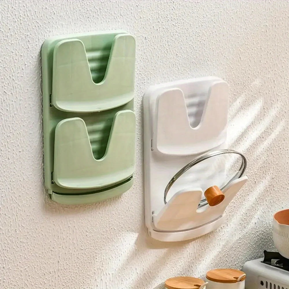 Foldable No-Drill Pot Lid & Cutting Board Holder New Looks Amazing