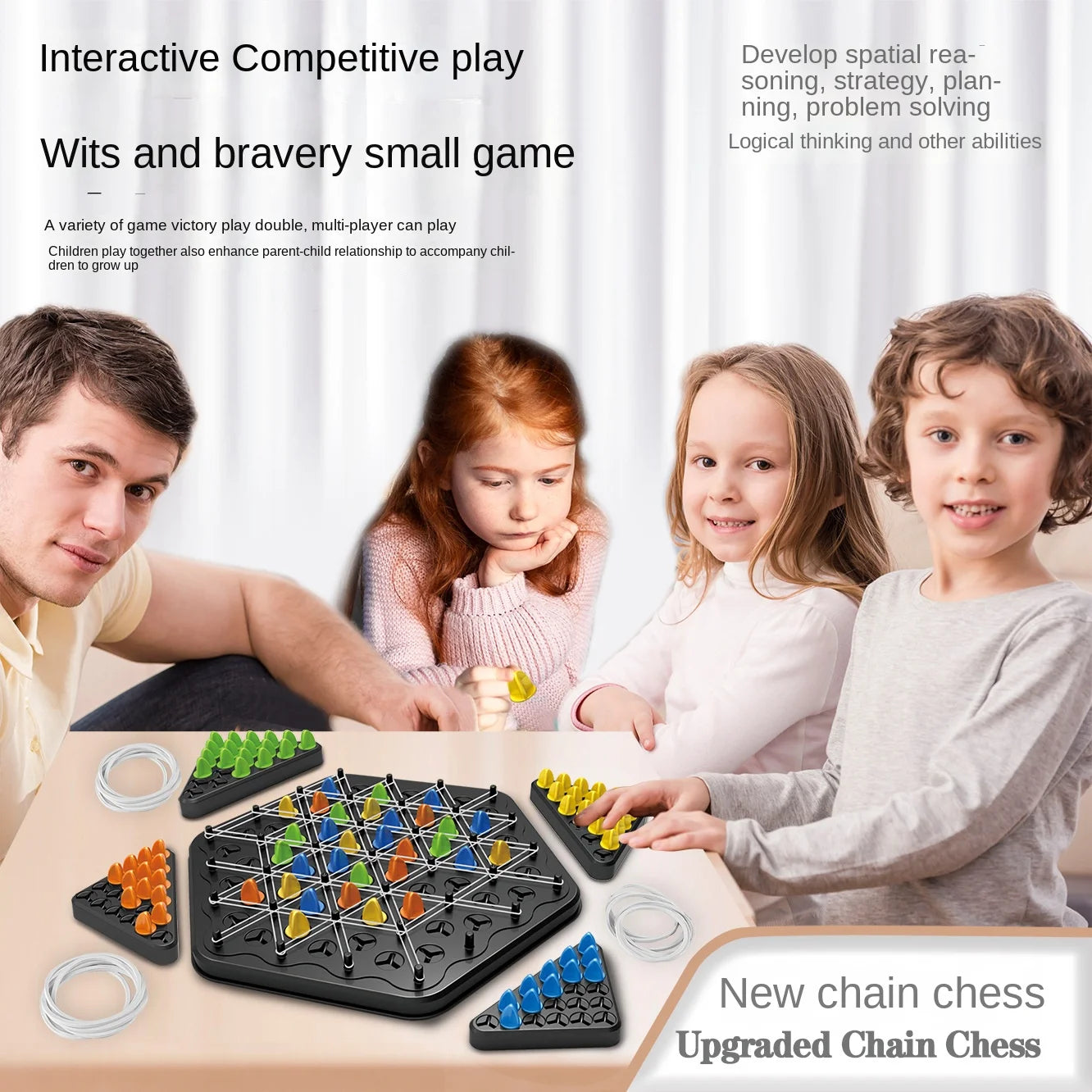 Triangle Chain Rubber Band Chess Desktop Puzzle