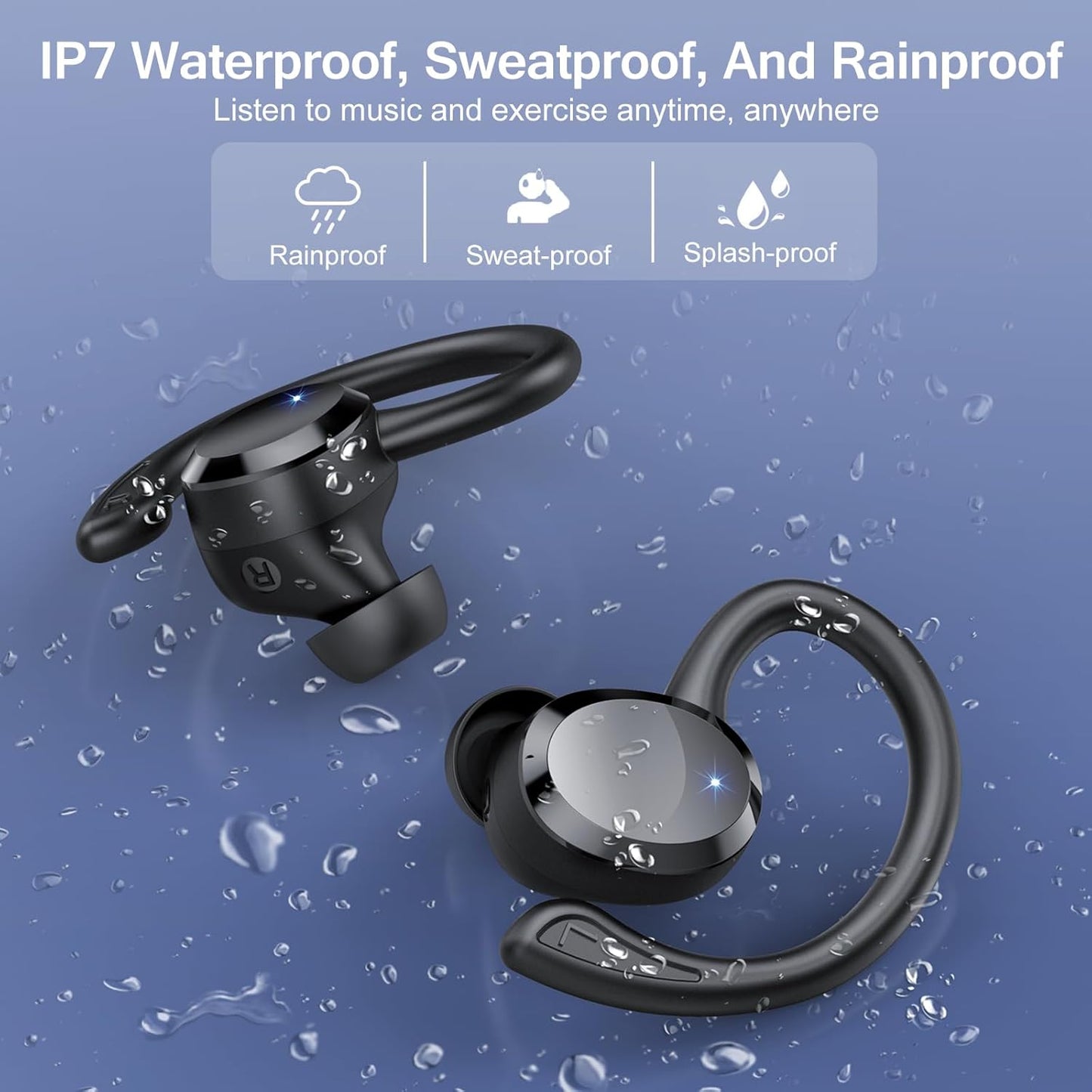Bluetooth 5.4 Wireless Earbuds Hifi Stereo IP7 Waterproof