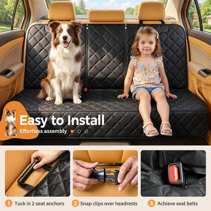 Waterproof Rear Seat Cover for Dogs – Scratch-Proof Car Protector