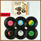Retro Vinyl Record Anti-Slip Coffee Coaster Set