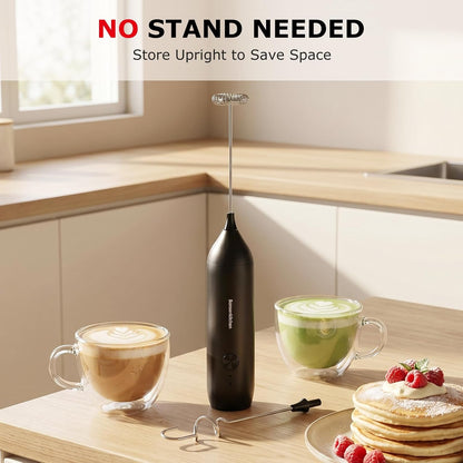 Rechargeable Handheld Milk Frother – USB-C Portable Foam Maker