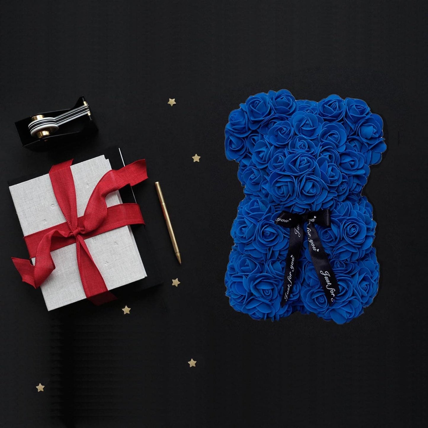 Handmade Rose Bear Gift Box – Preserved Flower Teddy Bear