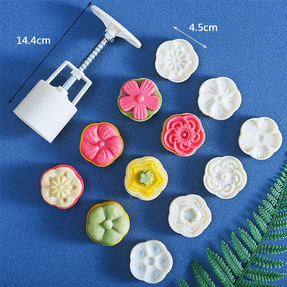 DIY Mooncake Mold Plastic Hand Press Pastry Set