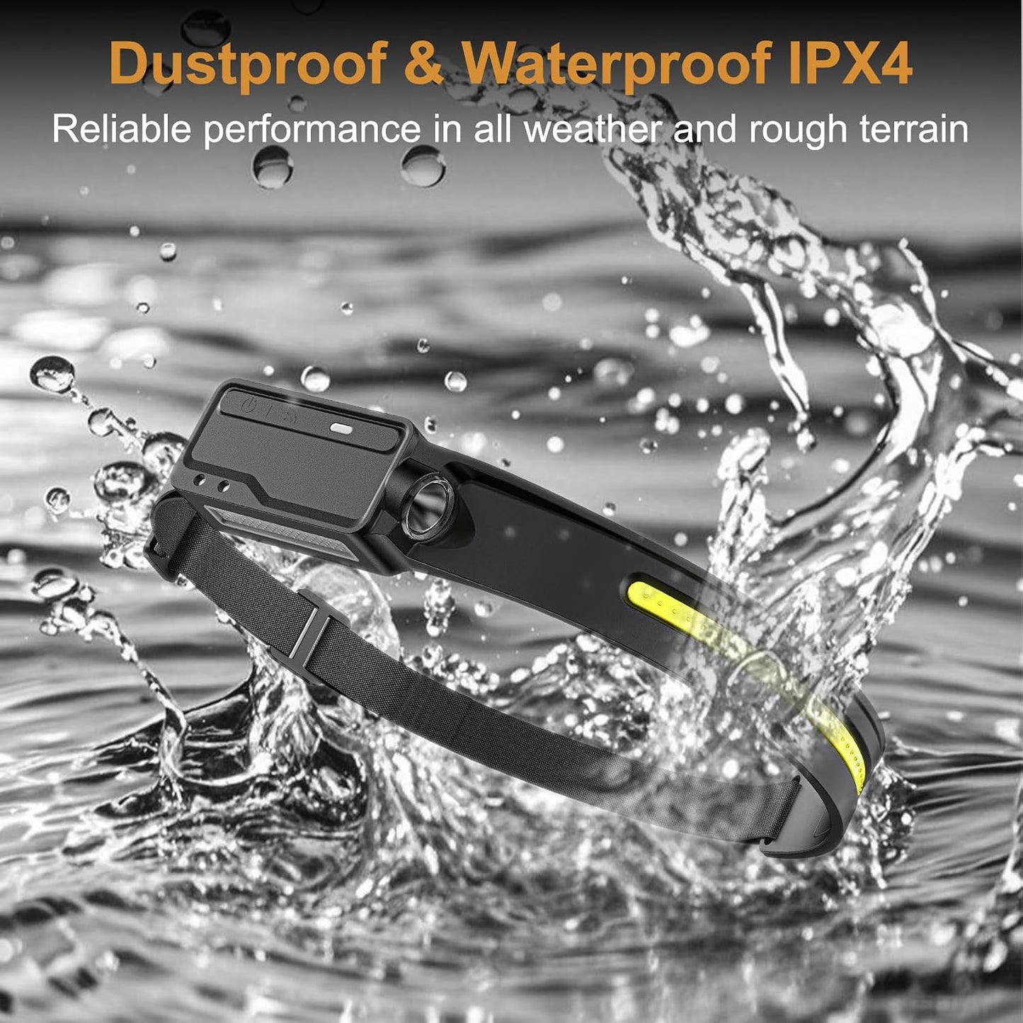 Rechargeable LED Headlamp Waterproof Motion Sensor