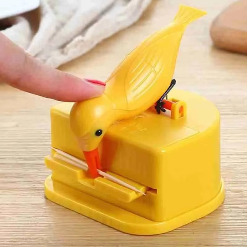 Small Bird Automatic Toothpick Dispenser Container