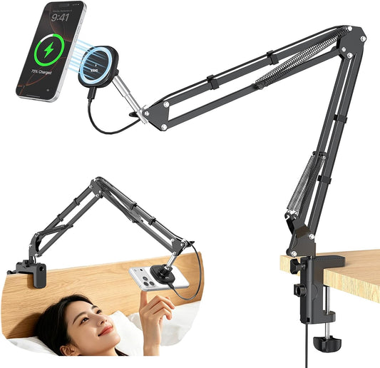 Magnetic Phone Charger Stand for Bed Desk 360 Rotation