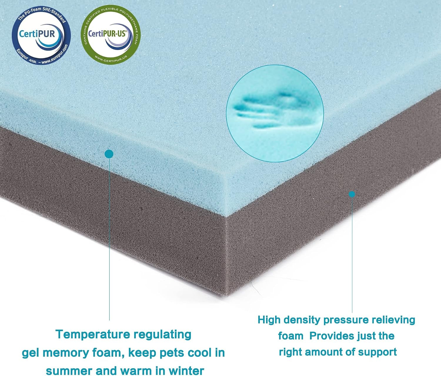 Jumbo Orthopedic Memory Foam Pet Bed with Cooling Gel