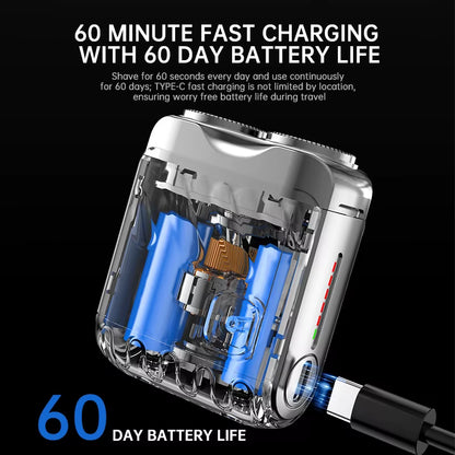 Mini Electric Shaver Dual Head Waterproof Rechargeable