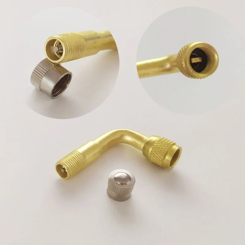 Motorcycle Angle Bent Valve Adaptor 2-Piece Set