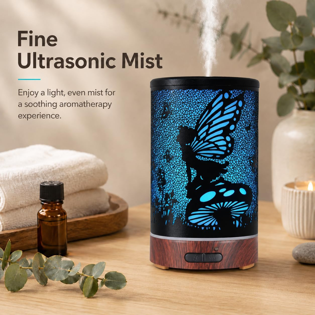 Ultrasonic Essential Oil Diffuser 7 Color Lighting