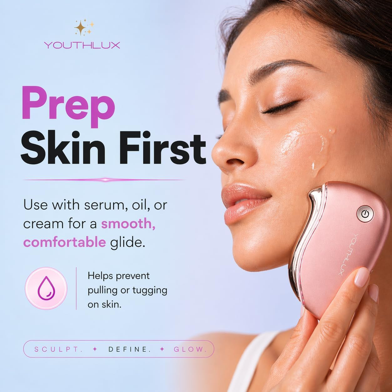 Heated Gua Sha Facial Massager – Electric Face Sculpting Tool