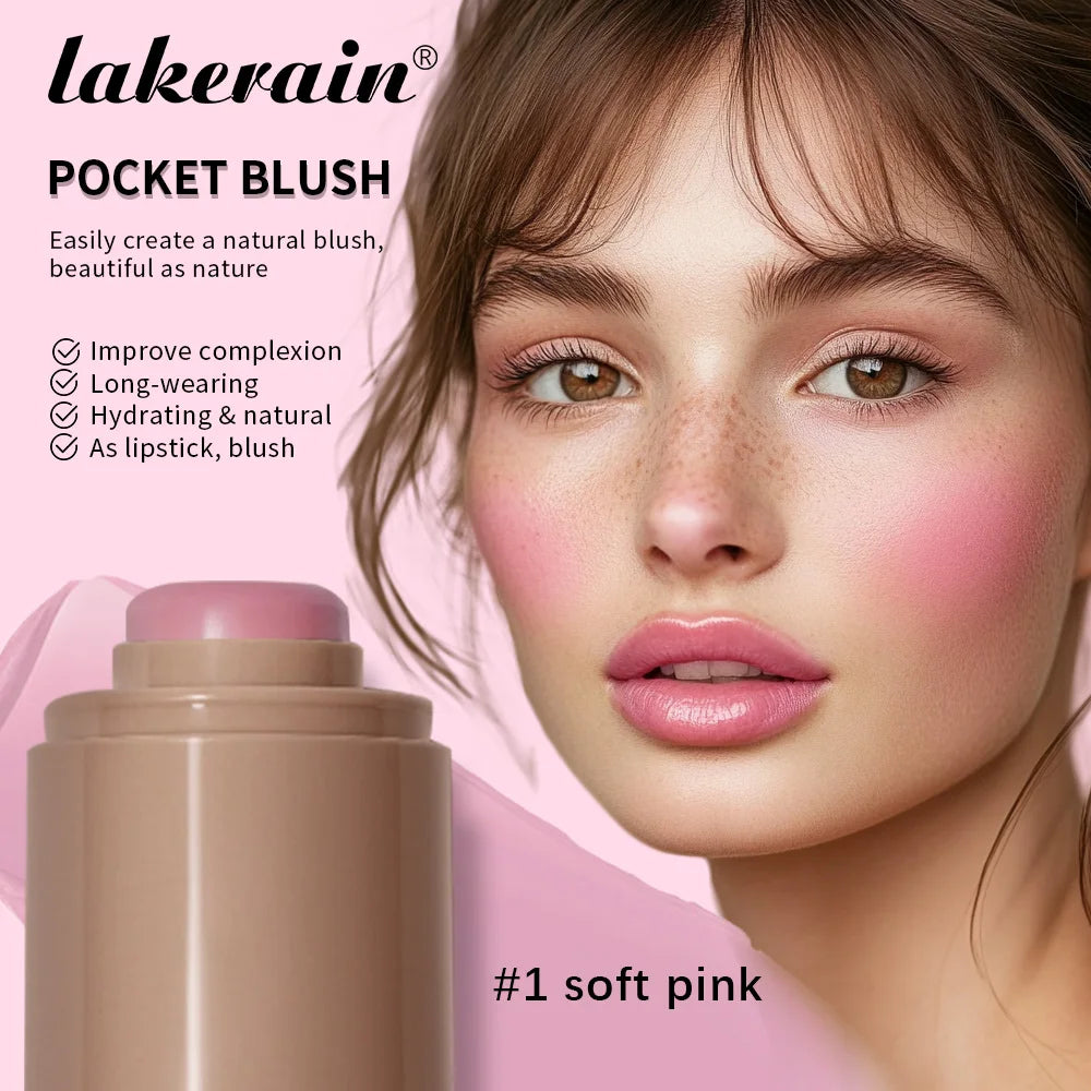 3-In-1 Cheek Lip Tinted Moisture Blush Stick Waterproof