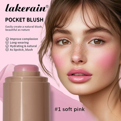 3-In-1 Cheek Lip Tinted Moisture Blush Stick Waterproof