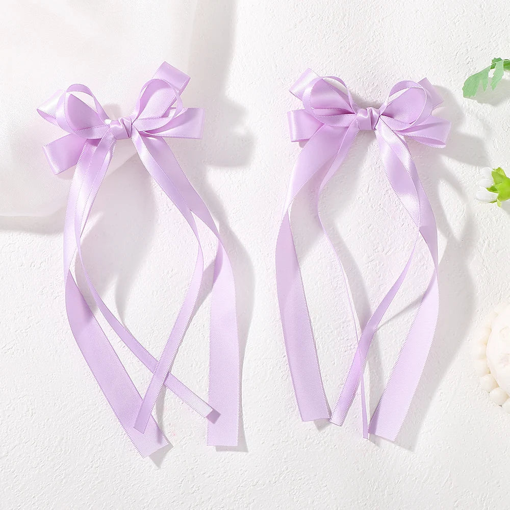Cute Ribbon Bow Headband Long Tassel Hair Clip