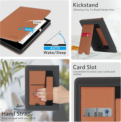 PU Leather Kindle Case with Stand – Auto Sleep/Wake Cover