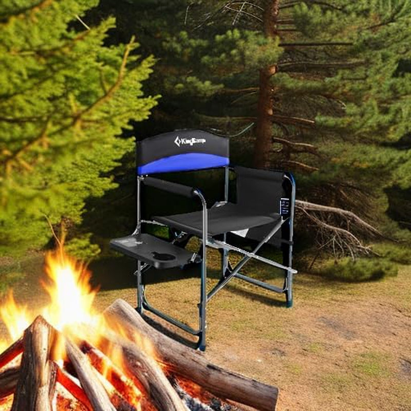 Portable Folding Camping Directors Chair with Side Table