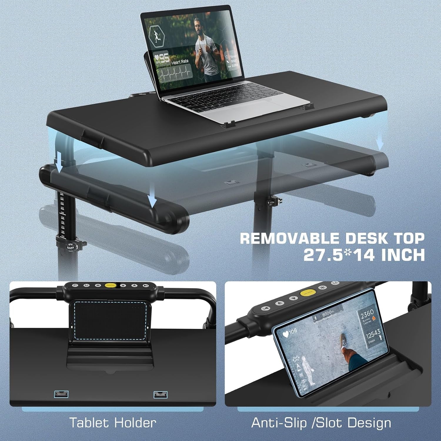 8-In-1 Foldable Under-Desk Treadmill – 15% Incline Walking Pad