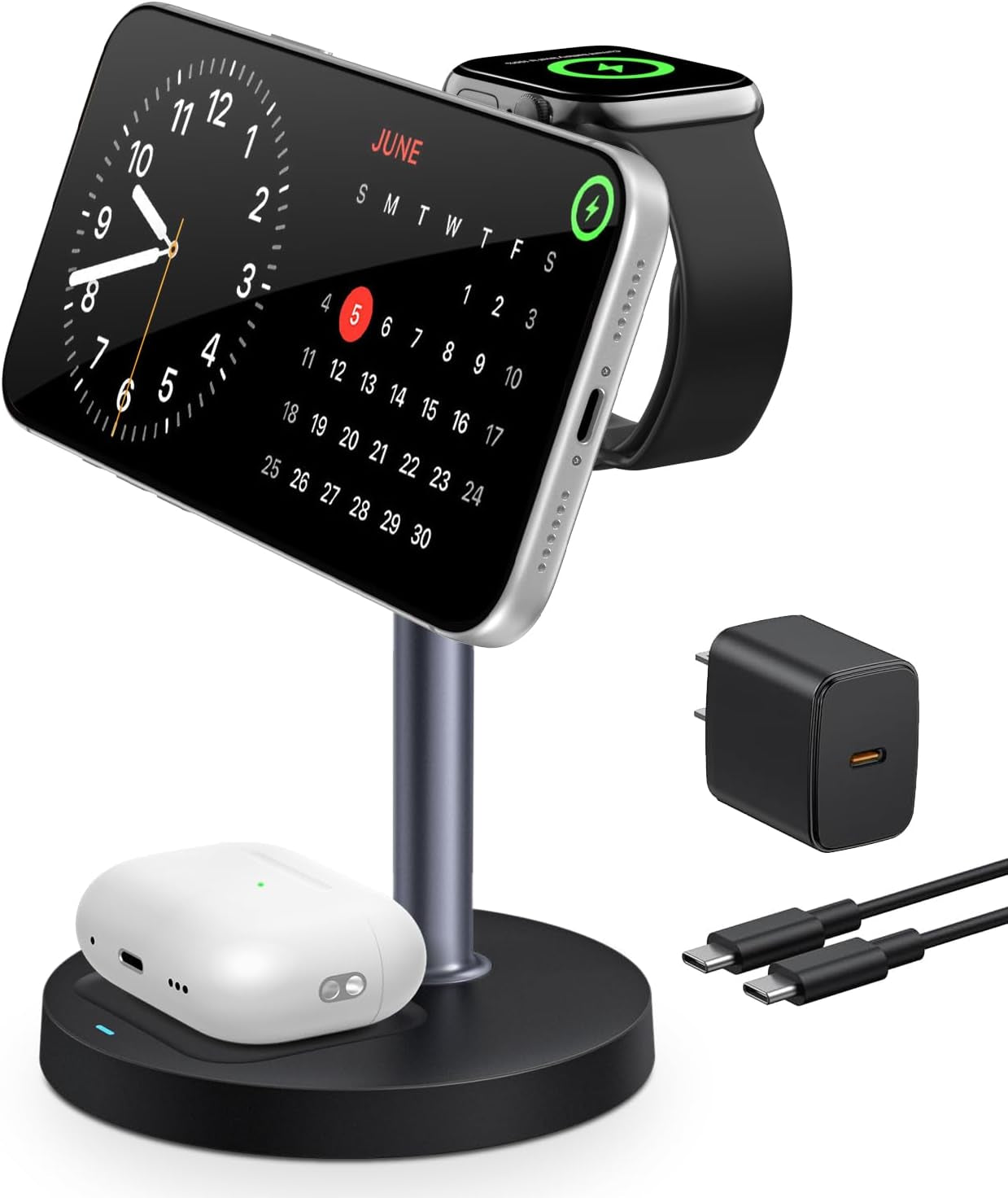 3-In-1 Magnetic Wireless Charging Station 15W