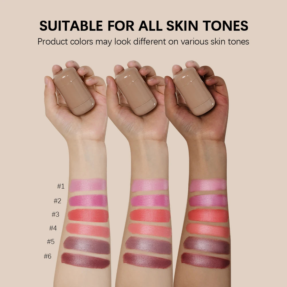 3-In-1 Cheek Lip Tinted Moisture Blush Stick Waterproof