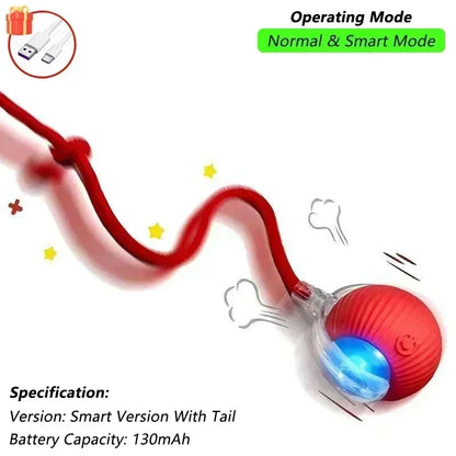 Cat Interactive Ball Toy Automatic Rolling with Tail