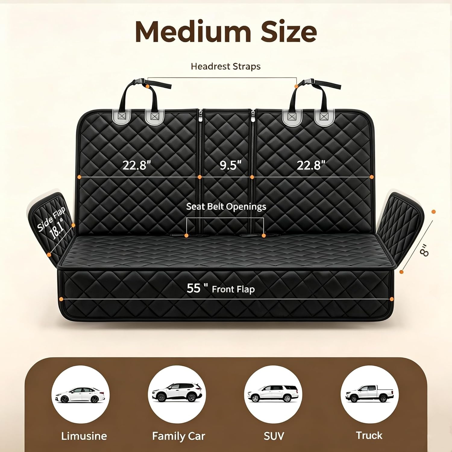 Waterproof Rear Seat Cover for Dogs – Scratch-Proof Car Protector