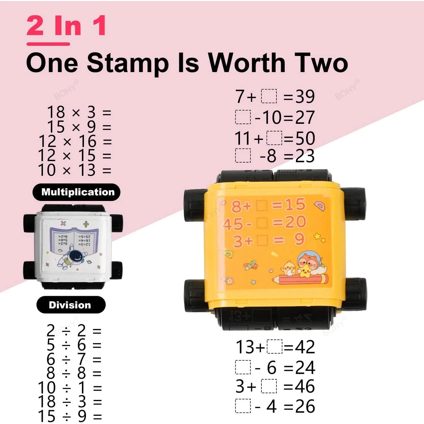 2-In-1 Teaching Stamp Fill-In Roller Math Tool
