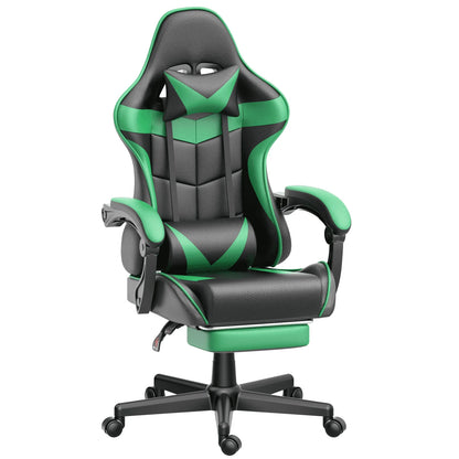 Ergonomic Gaming Chair with Footrest & Massage Lumbar Support