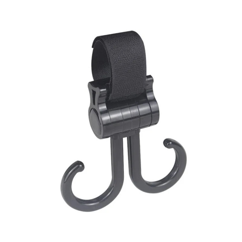 Double Hook Baby Stroller Hanger 360-Degree Rotation