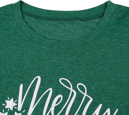 Plus Size Christmas Splicing Sleeve Tee – Holiday Baseball Top