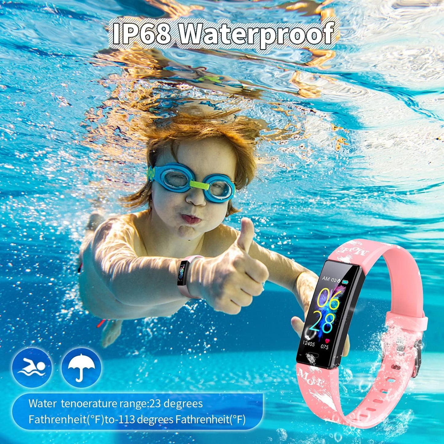 Kids Fitness Tracker Watch – Waterproof Activity & Sport Modes