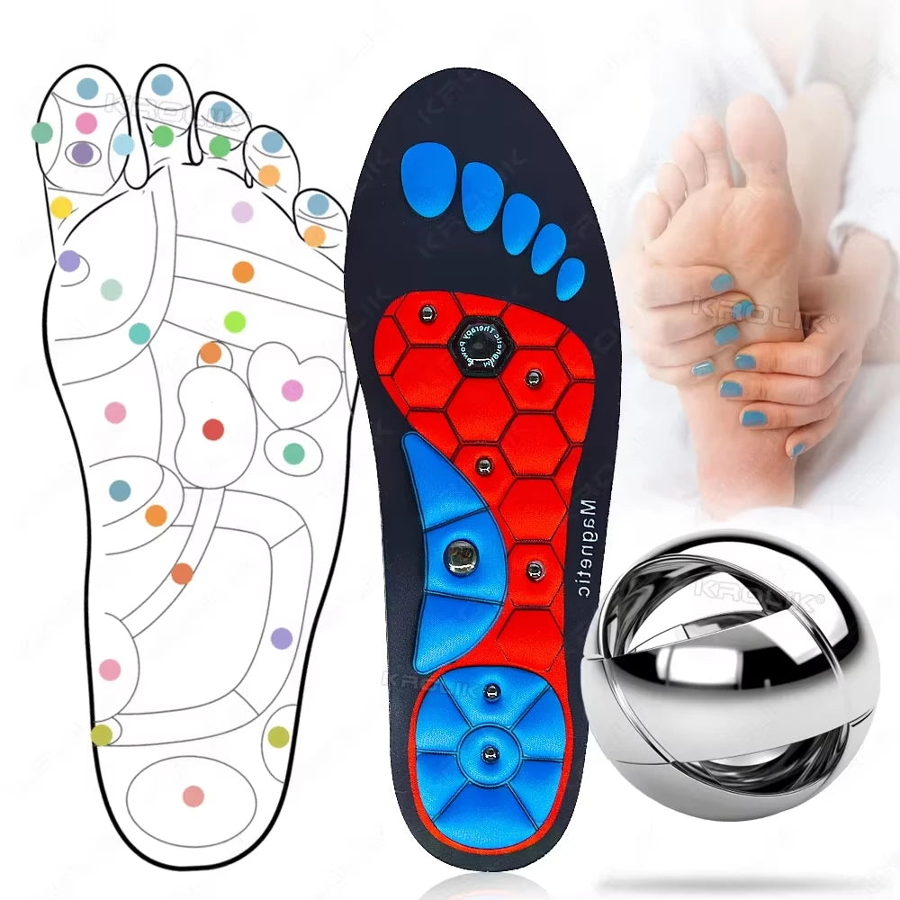 Magnetic Therapy Sports Insoles Foot Massage Pads