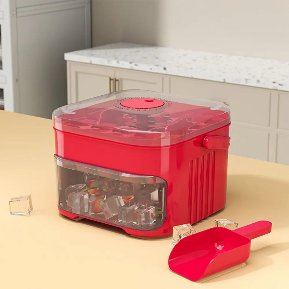 50-Cube Ice Maker with Easy Press Cap Double Layer