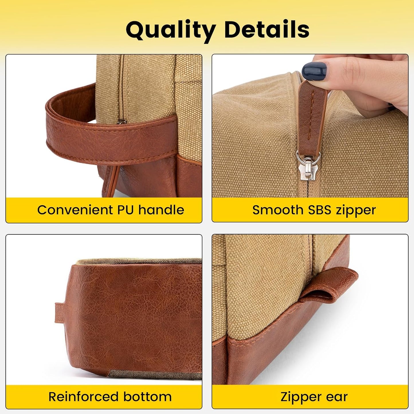 Hanging Travel Toiletry Bag Water Resistant Canvas