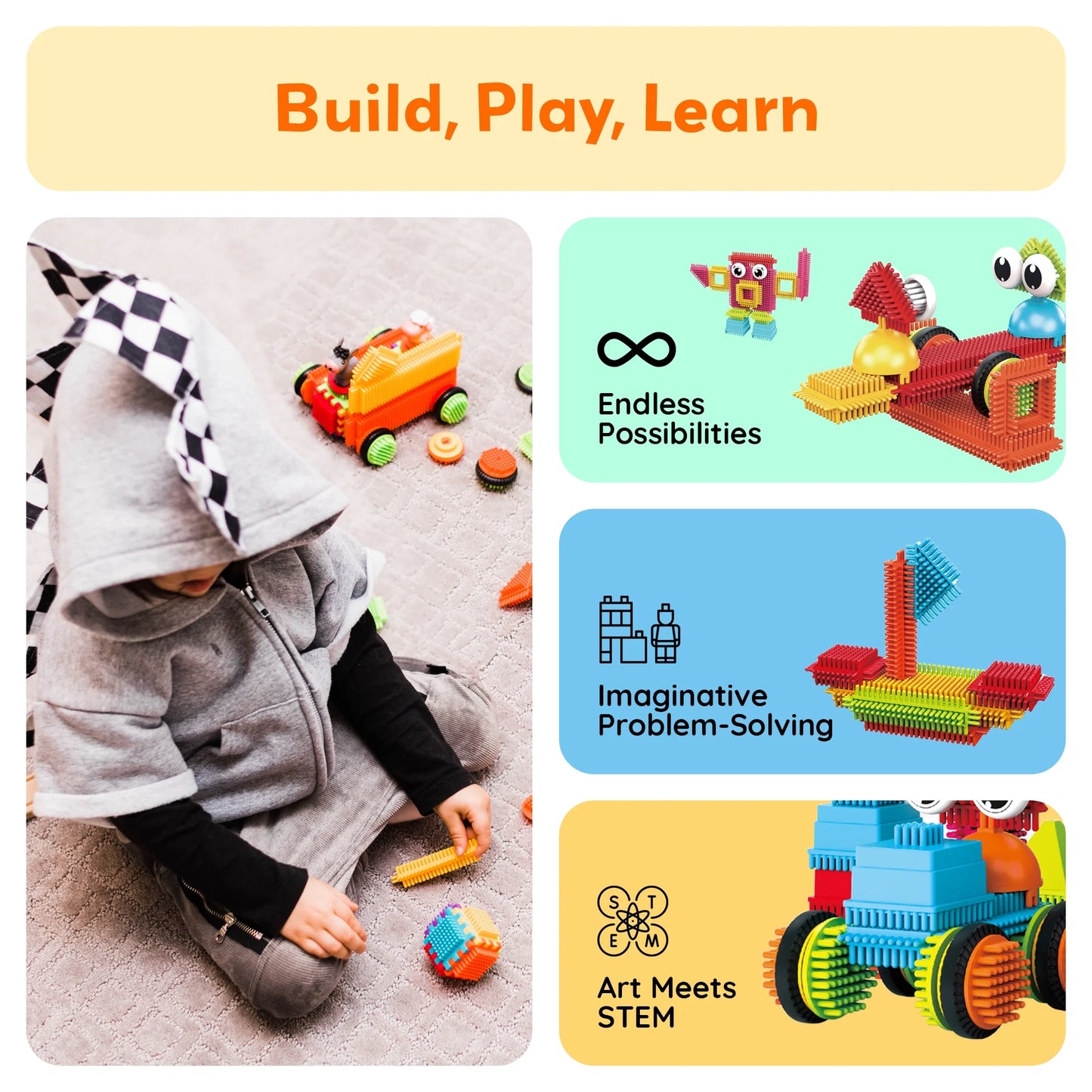 Magnetic Tiles 116PCS Hedgehog Playset STEM Building Blocks