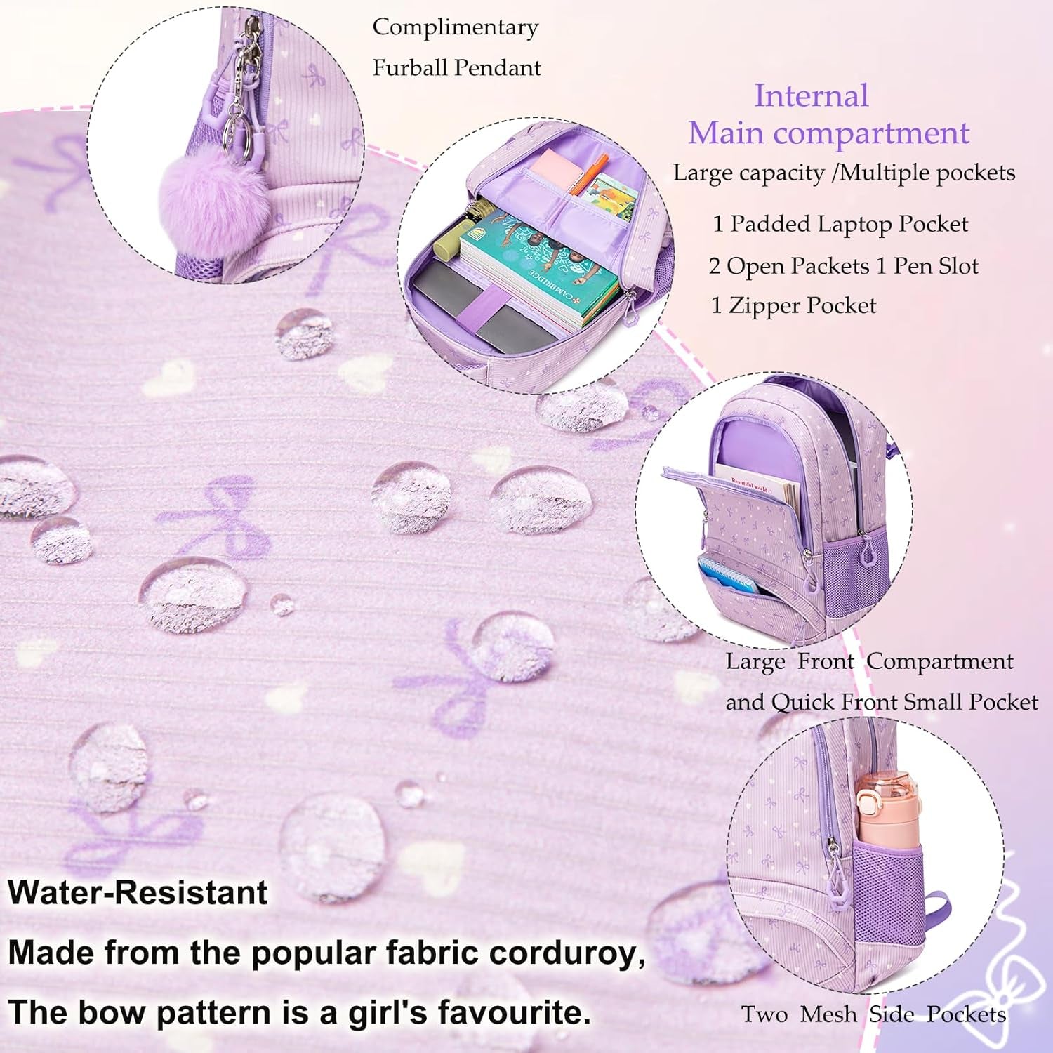 Unicorn Backpack Kids School Bookbag 3-In-1 Set