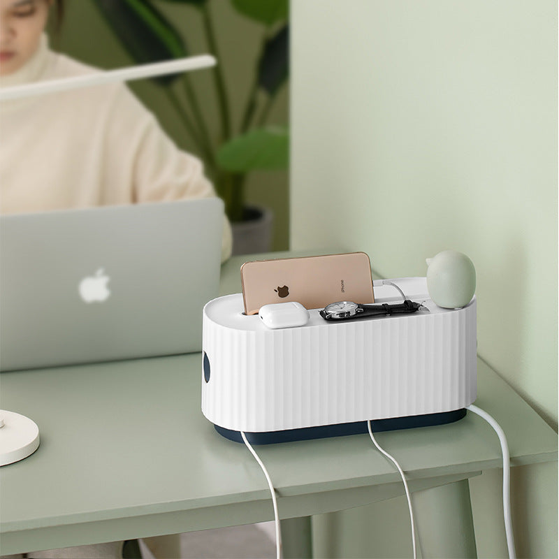 Hide Messy Cords with a Clean Cable Storage Box